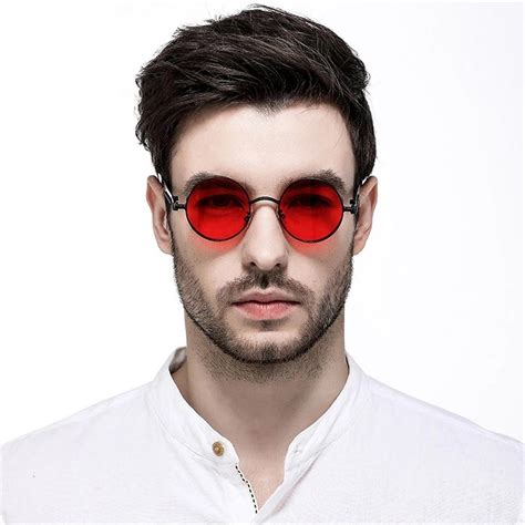 Vintage men sunglasses | Red vibes | Red sunglasses men, Steampunk sunglasses, Red sunglasses