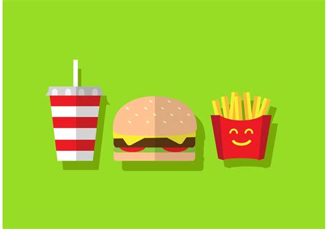 Free Burger Vector with Fries - Download Free Vector Art, Stock Graphics & Images