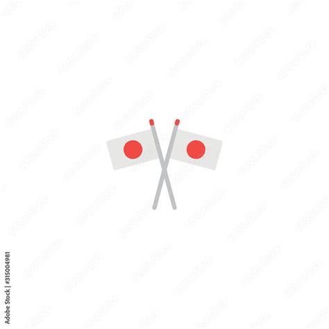 Crossed Japanese flag flat vector Icon. Isolated Crossed Japan Flag ...