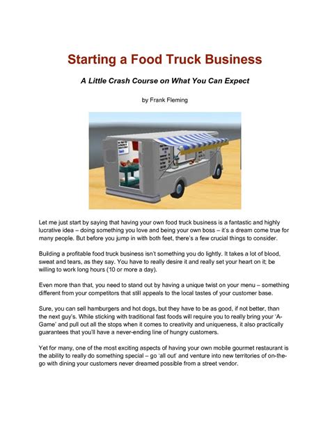 Food Truck Business Plan - 9+ Examples, Format, Pdf