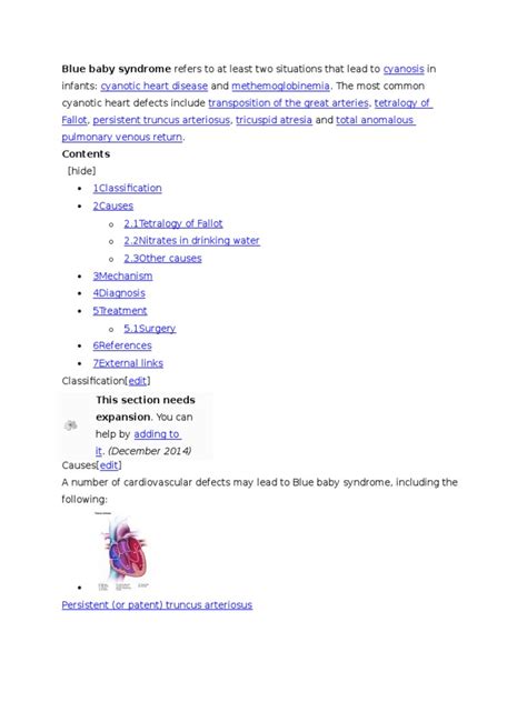 Blue Baby Syndrome | PDF | Cardiovascular System | Medical Specialties