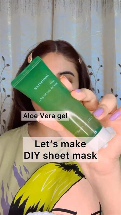 DIY sheet mask skincare with aloe Vera, rose water, Vit E [Video] in 2024 | Diy sheet mask, Skin ...