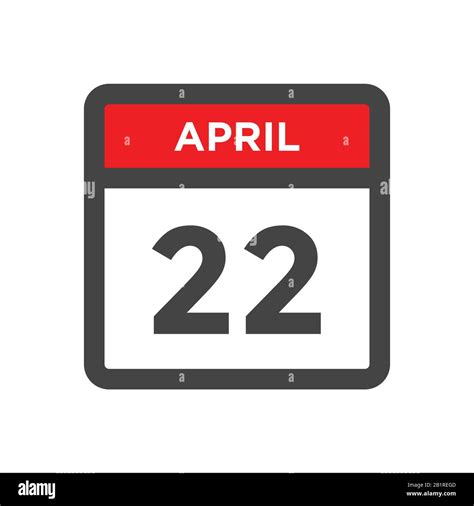 April 22 calendar icon with day and month Stock Vector Image & Art - Alamy