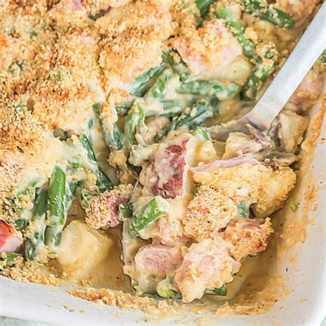 Cheesy Ham, Potato And Green Bean Casserole | AllFreeCasseroleRecipes.com