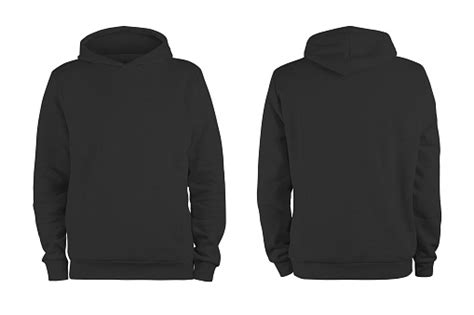 Mens Black Blank Hoodie Templatefrom Two Sides Natural Shape On Invisible Mannequin For Your ...