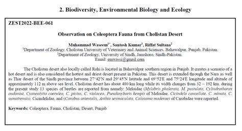 (PDF) Observation on Coleoptera Fauna from Cholistan Desert