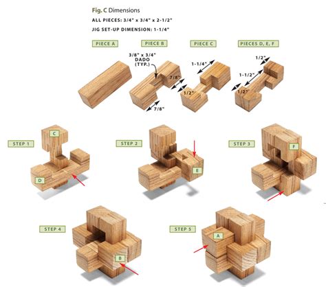 Interlocking 6 Piece Wooden Puzzle Solution / My version interlocks ...