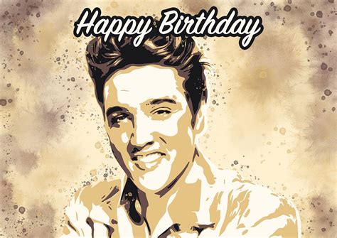 Elvis Presley Birthday Card, Greetings Card, Elvis Card, Gift for Elvis ...