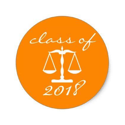 Class Of 2018 Label (Orange Scales Of Justice) - craft supplies diy custom design supply special ...