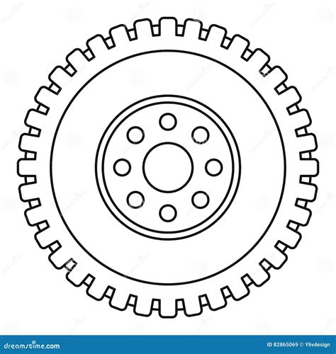 Gear icon, outline style stock vector. Illustration of engine - 82865069