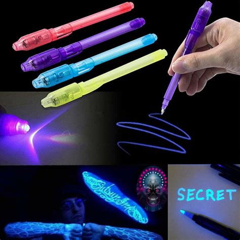 Invisible Ink Pens UV Light Black Light Magic Highlighter Secret Message 4 color | eBay