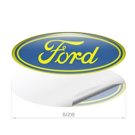 Ford Emblem Silicone Sticker Classic Red Blue | Domed Emblems | Stickers | X-Sticker