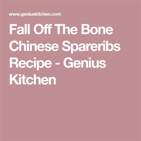 Fall off the Bone Chinese Spareribs Recipe - Food.com | Recipe | Spareribs recipe, Spare ribs ...