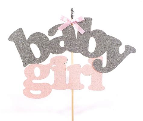 Cake Topper Baby Girl Cake Topper Silver or Gold and Pink - Etsy