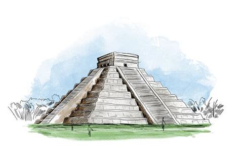 Chichen Itza Drawing at PaintingValley.com | Explore collection of ...