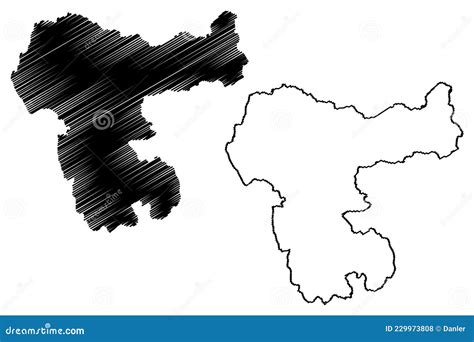 Baran District Rajasthan State, Republic of India Map Vector Illustration, Scribble Sketch Baran ...