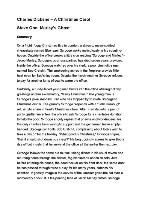 A Christmas Carol Chapter 4 Summary - Christmas Decorations 2021