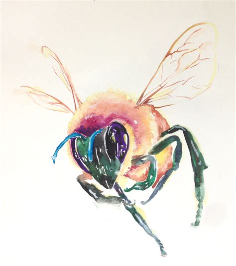 Honey Bee Watercolor Painting at PaintingValley.com | Explore collection of Honey Bee Watercolor ...