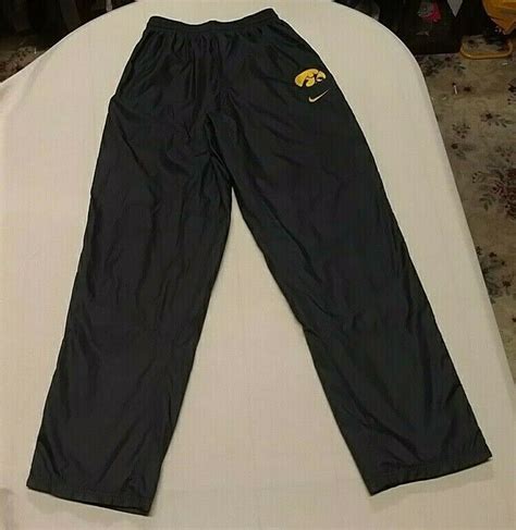 Mens NIKE *Iowa Hawkeyes* Mesh Lined Track Pants Size Small Black Drawstring EUC #Nike # ...