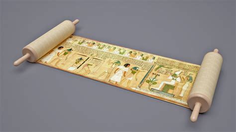 3D model low-poly Egyptian Book of the Dead Papyrus