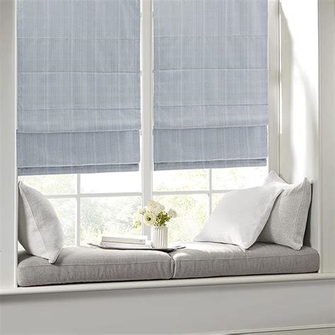 Madison Park Galen Cordless Roman Shades - Fabric Privacy Single Panel Darkening, Energy ...