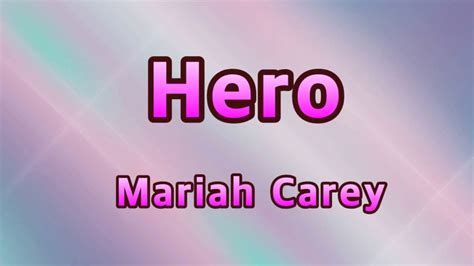 Hero - Mariah Carey (Lyrics) - YouTube