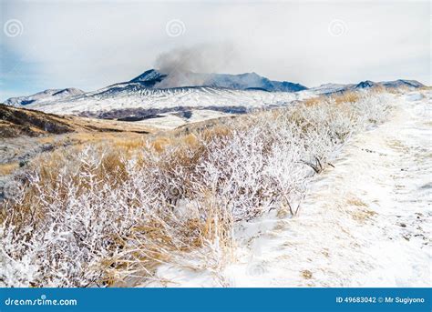 Mount aso in winter stock photo. Image of kumamoto, japanese - 49683042