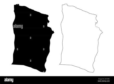 Derna District (Districts of Libya, State of Libya, Cyrenaica) map vector illustration, scribble ...