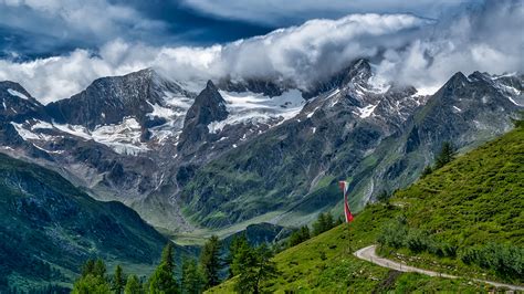 Photos Alps Switzerland Nature Mountains Scenery Clouds 1920x1080
