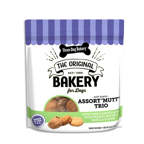 Three Dog Bakery Soft Baked Assorted Mutt Trio Dog Treats - Shop Soft ...