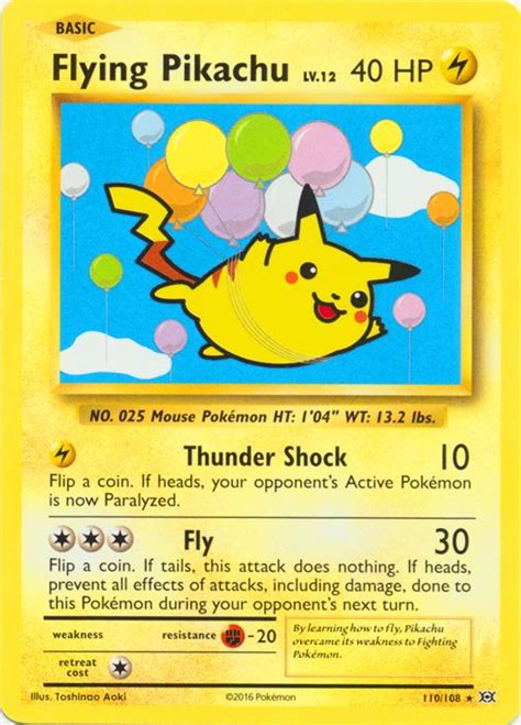 Flying Pikachu 110/108 SECRET RARE - Pokemon XY Evolutions - Cards Outlet | Kort, Kreativ ...