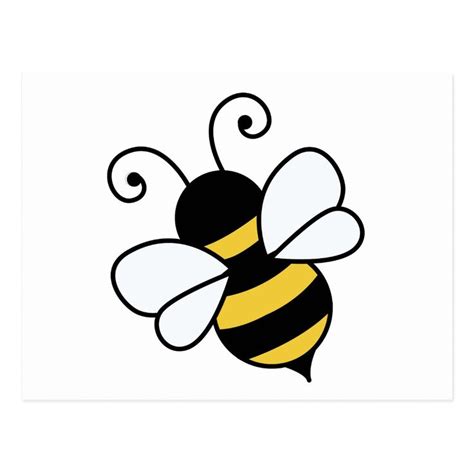 Cute bee postcard | Zazzle.com | Bee drawing, Bee painting, Bee stencil