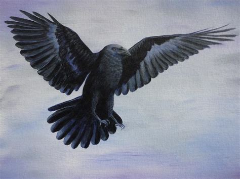 Crow Flight Painting by Xochi Hughes Madera - Fine Art America