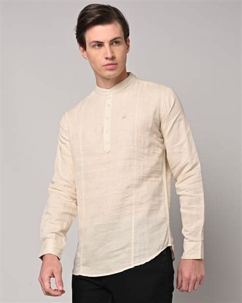 Buy Men Slim Fit Shirt with Band Collar Online at Best Prices in India - JioMart.