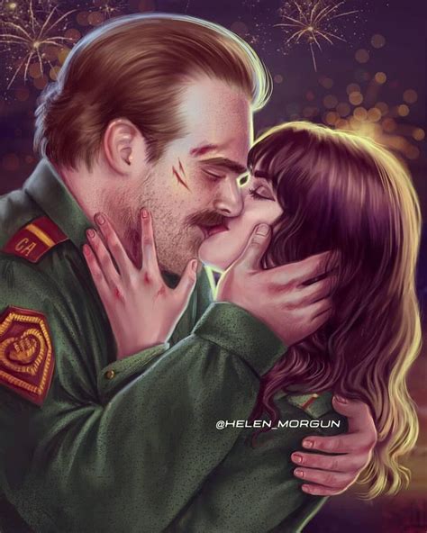 Stranger Things Hopper and Joyce by helen_morgun, David Harbour, Winona Ryder, Season 3, fanart ...