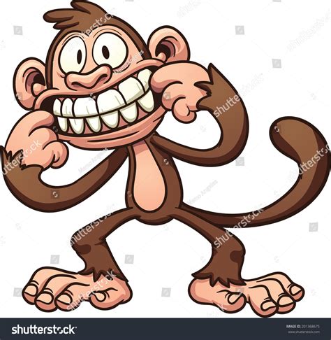 Mocking Cartoon Monkey Vector Clip Art 库存矢量图（免版税）201368675 | Shutterstock