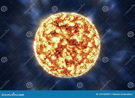 Sun Surface with Solar Flares in Stock Illustration - Illustration of ...