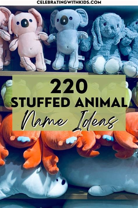 stuffed animals for sale with the text, 20 stuffed animal name ident's