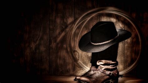 Cowboy Boots And Hat Wallpaper