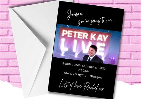 Peter Kay Ticket Reveal Card Peter Kay Ticket Peter Kay - Etsy