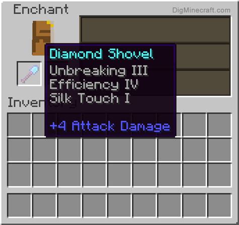 How to make an Enchanted Diamond Shovel in Minecraft