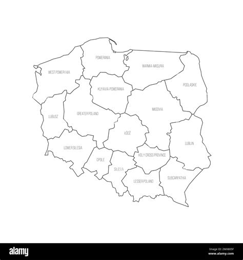 Poland political map of administrative divisions Stock Vector Image ...