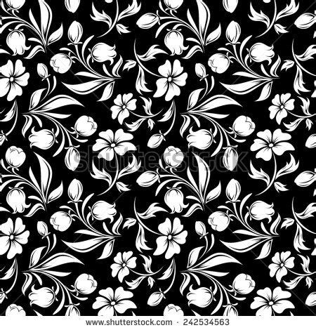 Seamless black and white floral pattern. Vector illustration. | Floral print wallpaper, Floral ...