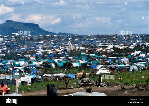 Refugee camp in Goma, Democratic Republic of the Congo in 1995. Area used to house Rwandan Hutus ...