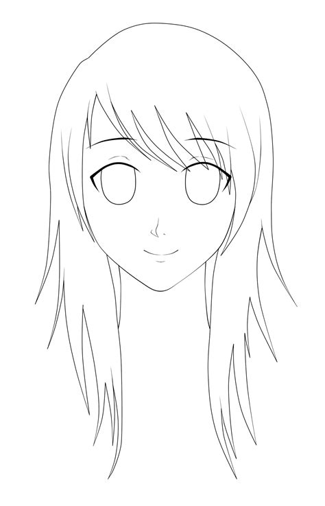 Anime Girl Lineart by Lunatta on DeviantArt