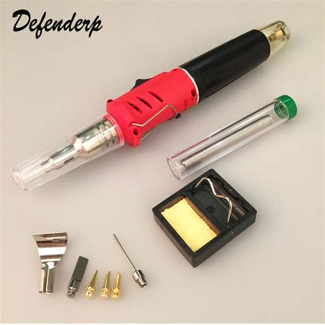 High Quality 10 in 1 Professional Butane Gas Soldering Iron Kit Cordless Welding Torch Solder ...