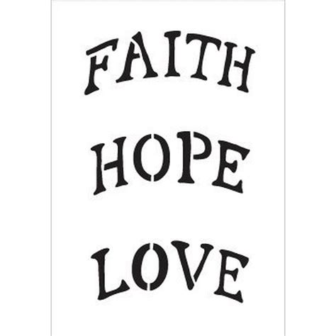 Faith Hope Love Stencil by StudioR12 | Arched Ornament Size Word Art ...