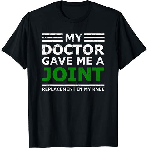 Funny Knee Joint Replacement Black T-shirt Short Sleeve Tee For Men - Walmart.com