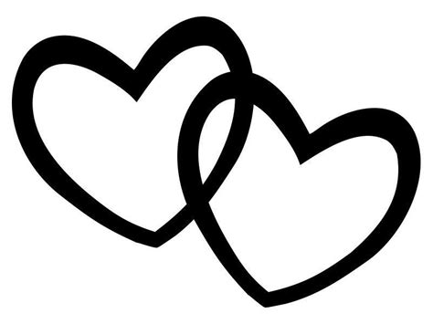 Hearts Double Heart Clipart Black And White Valentine Week 6