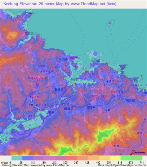 Elevation of Keelung,Taiwan Elevation Map, Topography, Contour